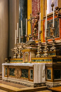 Bologna, İtalya - Eylül 2018. Bologna 'daki Katolik Kilisesi (Santuario di Santa Maria della Vita).