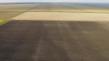 Tarım tarlaları üzerinde uçmak - soldan hareket eden hava aracı atışı