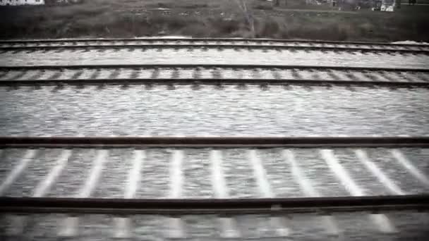 Railway tracks moving — Stock Video