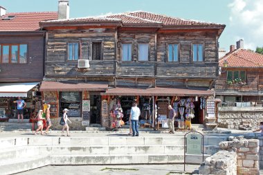 Nesebar, Bulgaristan. Eski şehir tipik evleri