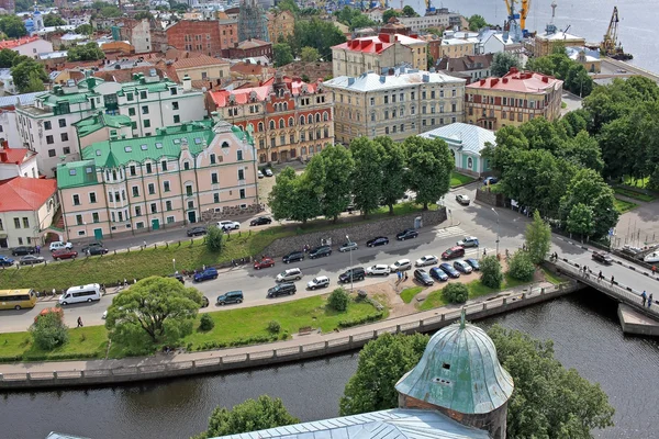 Vue de la ville de Vyborg depuis la tour du château. Russie — Photo