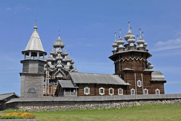 Kizhi Rusland Juli 2014 Kizhi Pogost Gezicht Belfort Kerk Van — Stockfoto