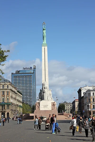 Monumento à Liberdade em Riga, Letónia — Fotografia de Stock