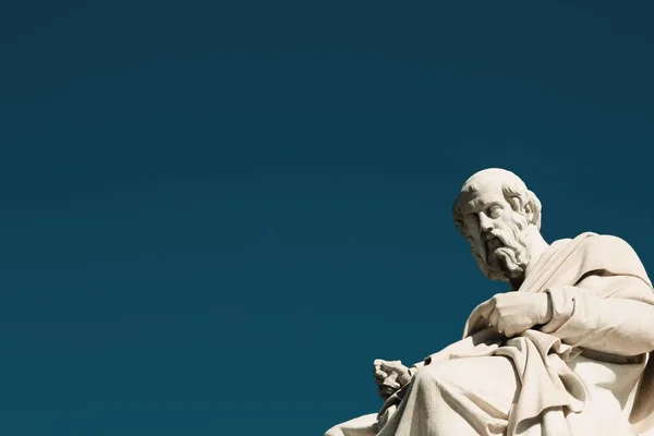 Estatua Del Antiguo Filósofo Griego Platón Atenas Grecia — Foto de Stock