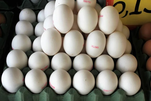 Stall with eggs at street market