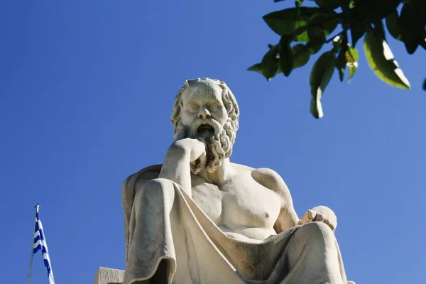 Statue Ancient Greek Philosopher Socrates Athens Greece October 2020 — Stock Photo, Image