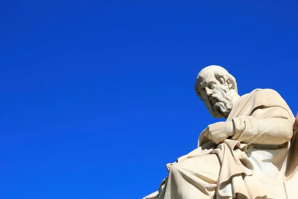 Platón Ókori Görög Filozófus Szobra Athénban Görögországban 2020 Október — Stock Fotó