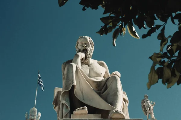 Statue Ancient Greek Philosopher Socrates Athens Greece October 2020 — Stock Photo, Image