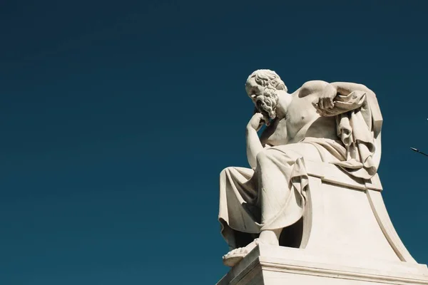 Standbeeld Van Oude Griekse Filosoof Socrates Athene Griekenland Oktober 2020 — Stockfoto