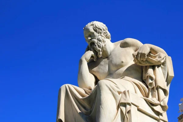 Statue Ancient Greek Philosopher Socrates Athens Greece October 2020 — Stock Photo, Image