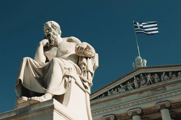 Estatua Del Antiguo Filósofo Griego Sócrates Atenas Grecia Octubre 2020 —  Fotos de Stock
