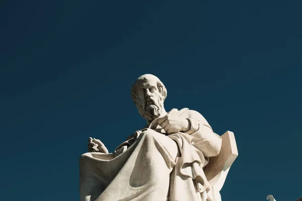 Standbeeld Van Oude Griekse Filosoof Plato Athene Griekenland Oktober 2020 — Stockfoto