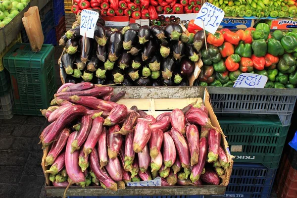 Legumes Frutas Para Venda Mercado Rua Atenas Grécia Outubro 2020 — Fotografia de Stock