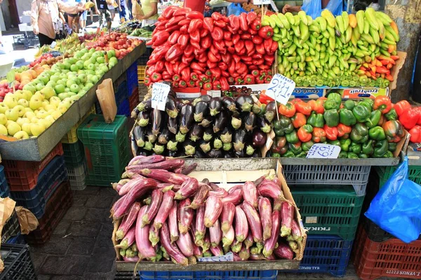 Hortalizas Frutas Venta Mercado Callejero Atenas Grecia Octubre 2020 — Foto de Stock