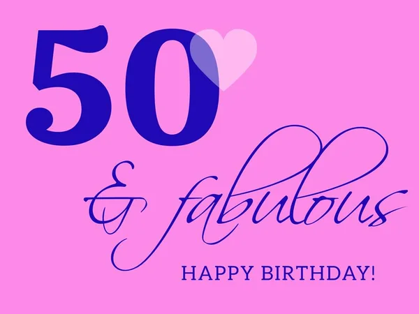 50Th Szczęśliwy Urodziny Ilustracja Karty Stylu Retro — Zdjęcie stockowe