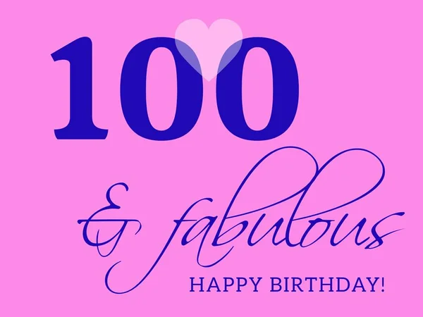 100th happy birthday card illustration in retro style.