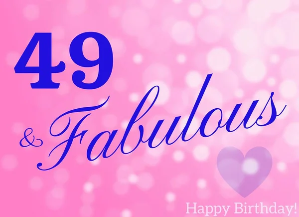 49Th Birthday Card Wishes Illustration — Stock Photo, Image