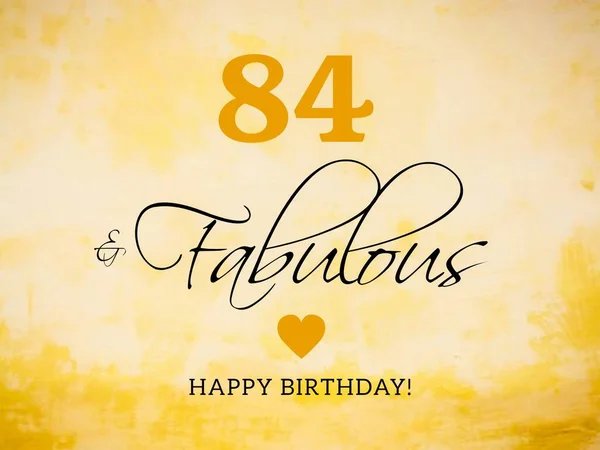 84Th Aniversário Cartão Desejos Ilustração — Fotografia de Stock