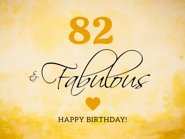 82Nd Aniversário Cartão Desejos Ilustração — Fotografia de Stock