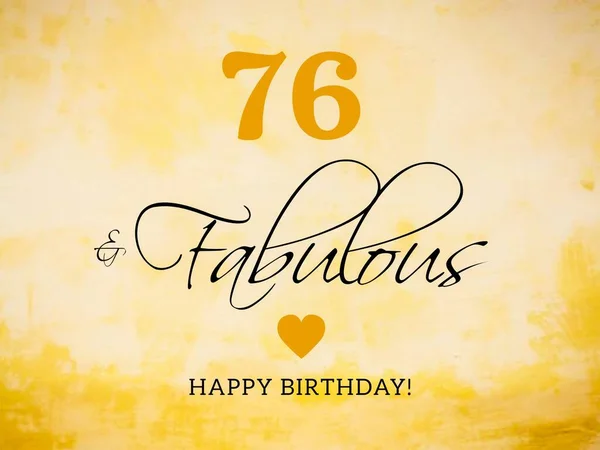 76Th Życzenia Kartki Urodzinowej Ilustracja — Zdjęcie stockowe
