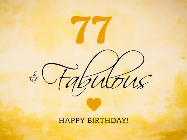 77th birthday card wishes illustration