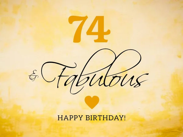 74Th Aniversário Cartão Desejos Ilustração — Fotografia de Stock