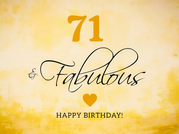 71St Aniversário Cartão Desejos Ilustração — Fotografia de Stock