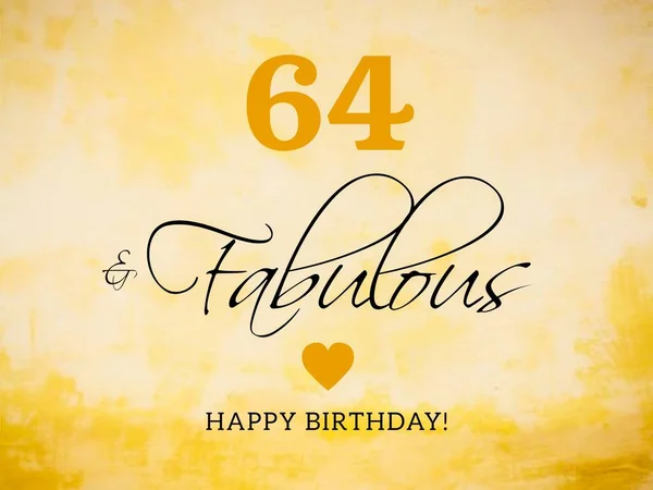 64ª Tarjeta Cumpleaños Deseos Ilustración — Foto de Stock