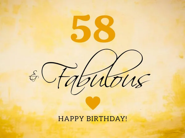58Th Aniversário Cartão Desejos Ilustração — Fotografia de Stock