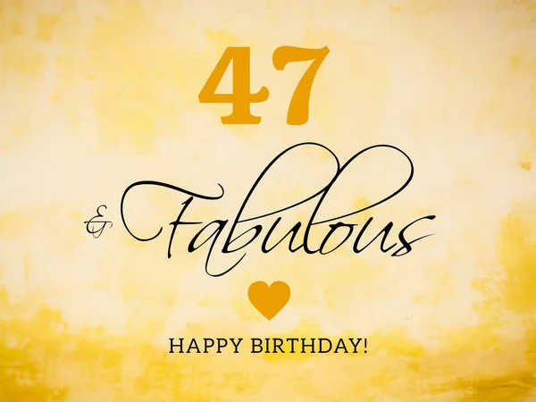 47A Tarjeta Cumpleaños Deseos Ilustración — Foto de Stock