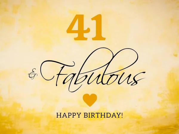 41St Aniversário Cartão Desejos Ilustração — Fotografia de Stock