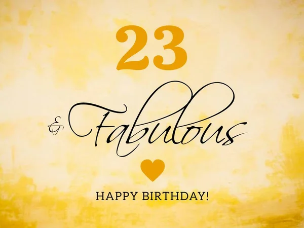 23ª Tarjeta Cumpleaños Deseos Ilustración — Foto de Stock