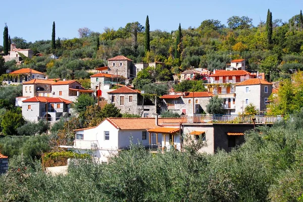 Case Nel Tradizionale Villaggio Kardamyli Nella Regione Messiniaki Mani Peloponneso — Foto Stock