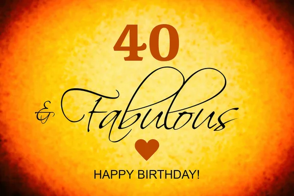 40A Tarjeta Cumpleaños Deseos Ilustración — Foto de Stock