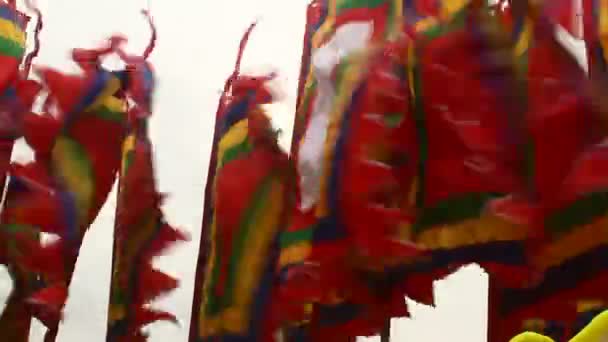 Bandera en festivales tradicionales, asia — Vídeos de Stock