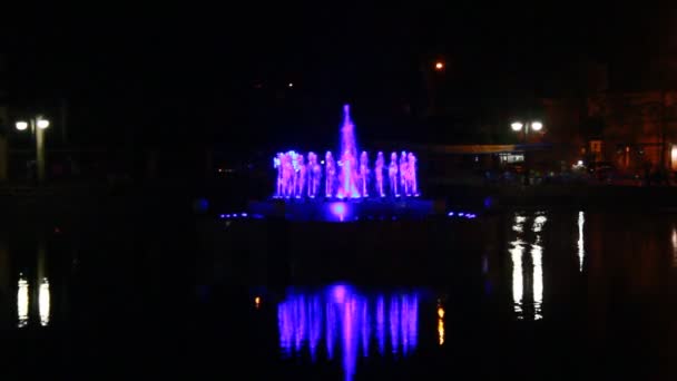 Vivid colors of the fountain — Stock Video