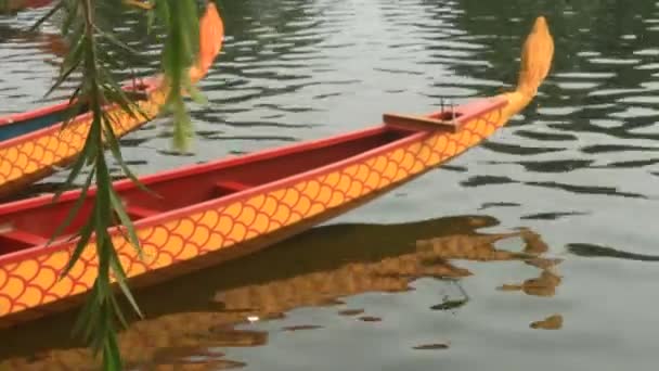 Boat in lake — Stock Video