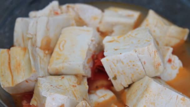 Tofu, népszerű ételeket-Ázsia — Stock videók