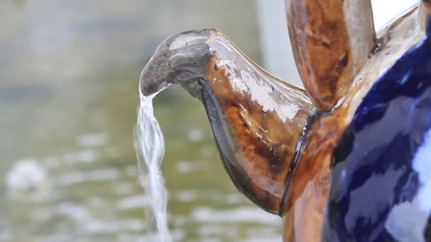 Wasser aus dem Topf fließt nach unten — Stockvideo