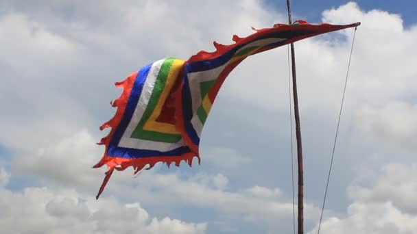 Флаг на традиционном фестивале во Вьетнаме — стоковое видео