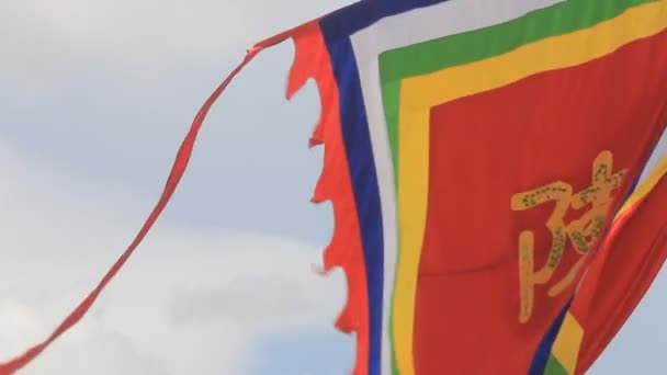 Flagge beim traditionellen Fest in Vietnam — Stockvideo