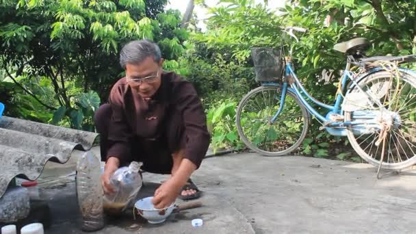 The medicine man and medicinal herbs — Stock Video