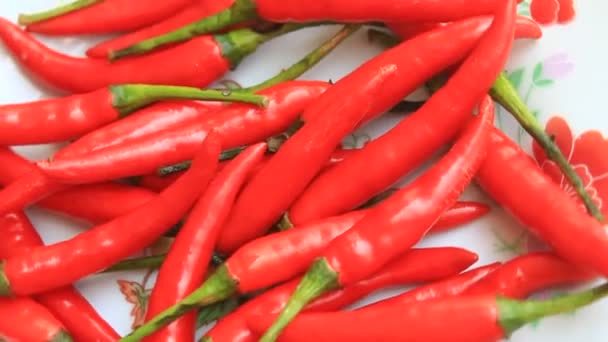 The chillis in the plate — Stock Video