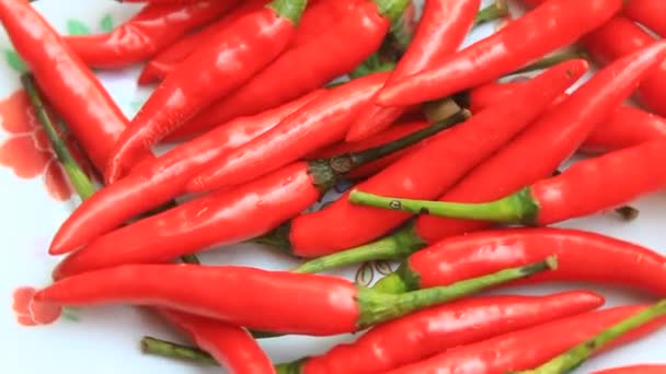 The chillis in the plate — Stock Video