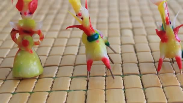 Tohe, the traditional toys in Vietnam made by colored rice powder — Stock Video