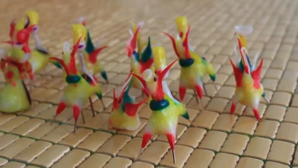 Tohe, the traditional toys in Vietnam made by colored rice powder — Stock Video