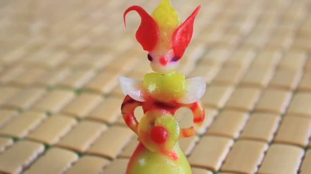 Tohe, the traditional toys in Vietnam made by colored rice powder — Stock Video