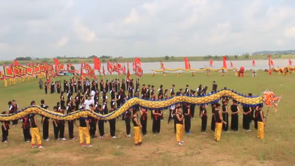 Bandeira no festival tradicional no Vietnã — Vídeo de Stock