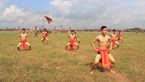Dövüş sanatları uygulayıcıları performans geleneksel savaş sanatları — Stok video