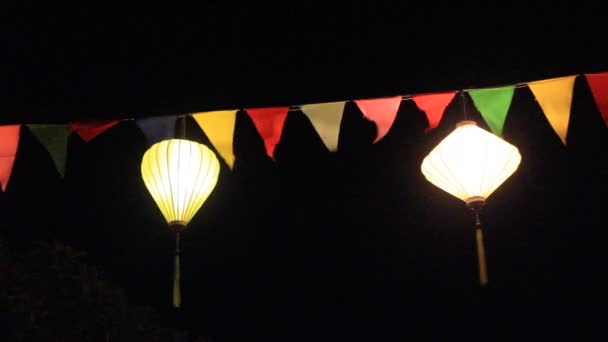 Farol flotante en el festival tradicional, Vietnam — Vídeos de Stock